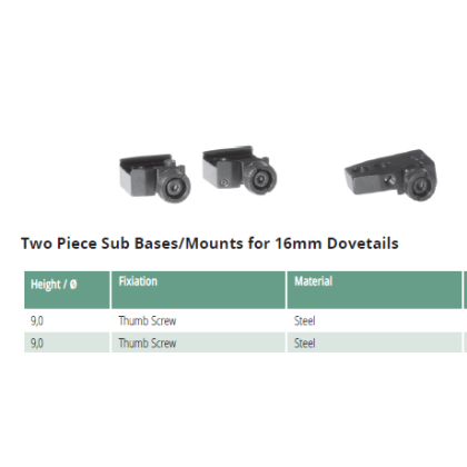 EAW Rear & Front Base for 16 mm Dovetail, KR 16mm