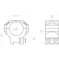 Hawke 25.4 mm Tactical Ring Mount for 9-11 Dovetail Rail