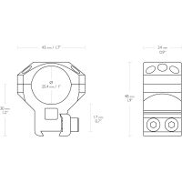 Hawke 25.4 mm Tactical Ring Mount for 9-11 Dovetail Rail